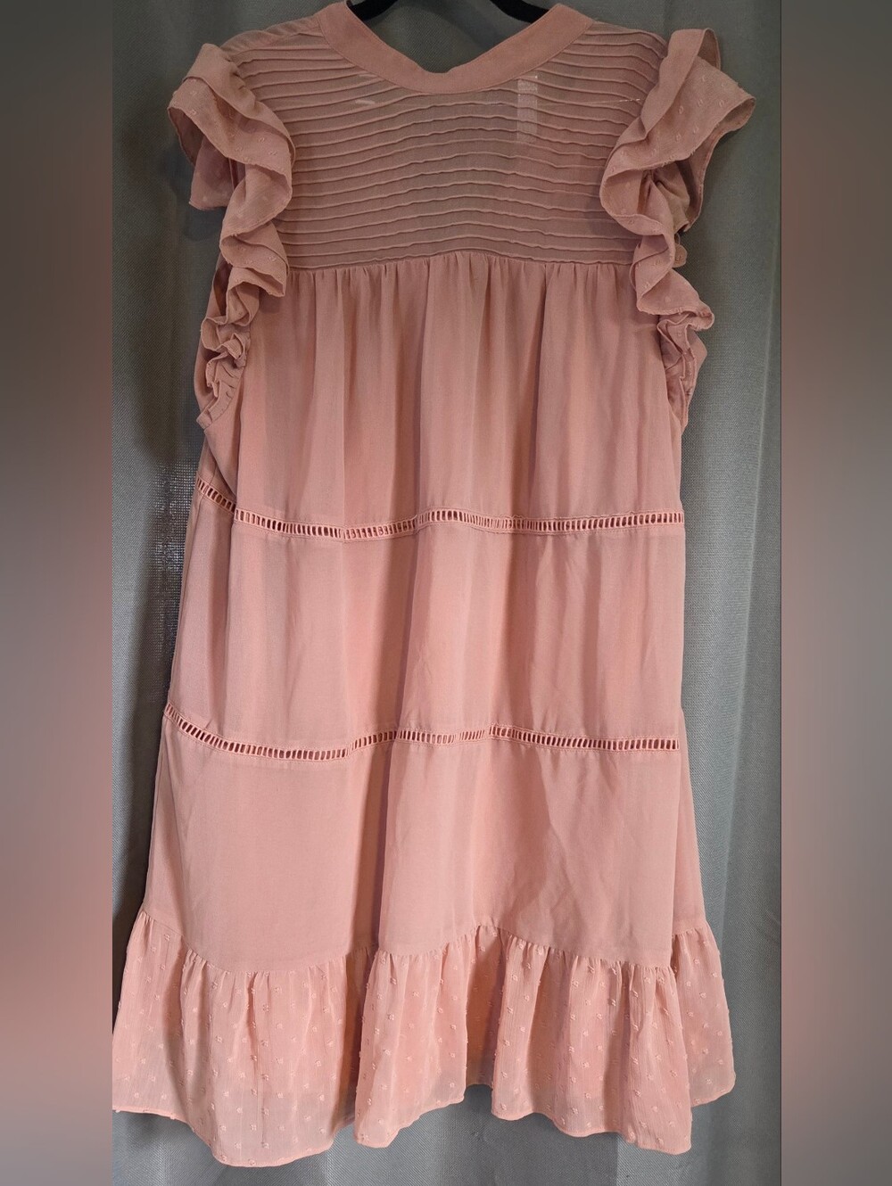 Who What Wear Blush Pink Tiered Ruffle Maxi Skirt